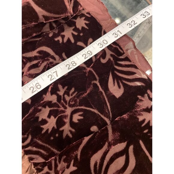 Spenser Jeremy Brown Silk Gold Metallic Thread Tiered Skirt Sz 4 - Picture 10 of 10